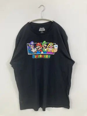 super mario/Tシャツ/カットソー/トップス/ブラック/2XL
