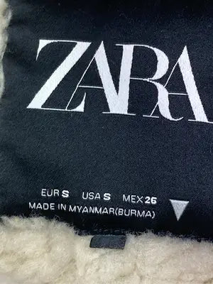 ZARA/ザラ/ムートンコート/ジャケット/アウター/ブラック/USA S