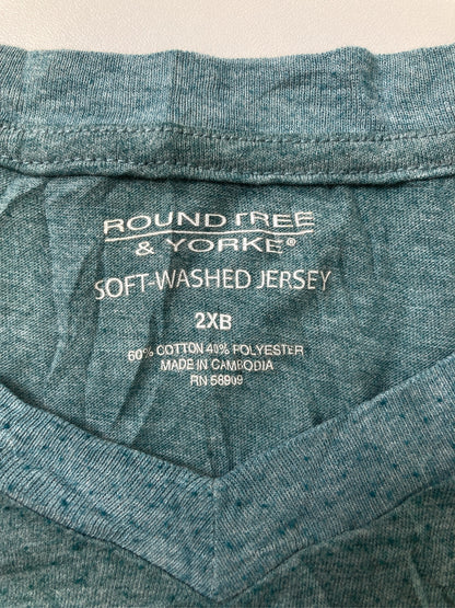 ROUNDTREE &YORKE/ラウンドツリーアンドヨーク/Tシャツ/カットソー/トップス/ブルー/2XB