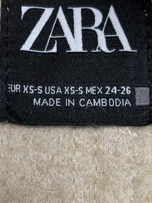ZARA/ザラ/ノーカラージャケット/ジャケット/アウター/ベージュ/EUR XS-S