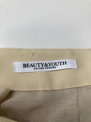 BEAUTY&YOUTH/ビューティーアンドユース/スラックス/パンツ/ベージュ/M
