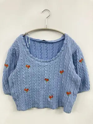 ZARA/ザラ/ニット/セーター/トップス/スカイブルー/EUR L/USA L/MEX 30
