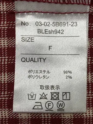 BONLECILL/ボンルシール/シャツ/ブラウス/トップス/レッド/F