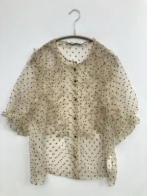 ZARA/ザラ/シャツ/ブラウス/トップス/ベージュ/XS