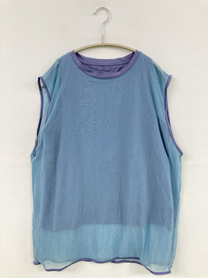 AUNT MARIE'S/アントマリーズ/ノースリーブ/トップス/ブルー/F