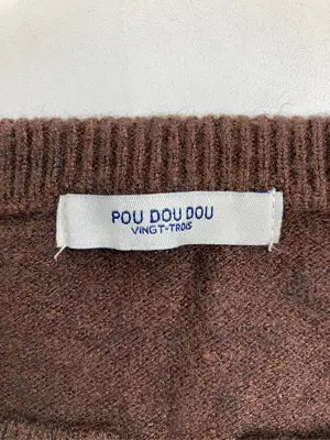pou dou dou/プードゥドゥ/Tシャツ/カットソー/トップス/ブラウン/M  バスト79～87  身長154～162