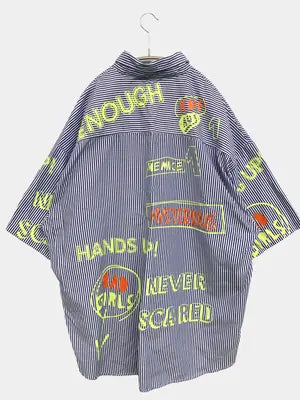 somthing studio/シャツ/ブラウス/トップス/ブルー/XL