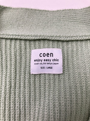 coen/コーエン/カーディガン/ボレロ/トップス/ライトグリーン/L
