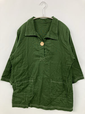 シャツ/ブラウス/トップス/グリーン/M-L