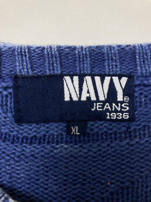 NAVY/ネイビー/ニット/セーター/トップス/ブルー/XL
