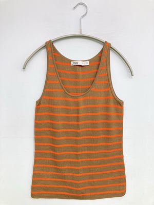 ZARA/ザラ/タンクトップ/トップス/ブラウン/EUR S/USA S/MEX 26
