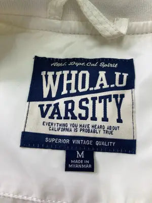 WHO.A.U VARSITY/スタジャン/ジャケット/アウター/ホワイト/M