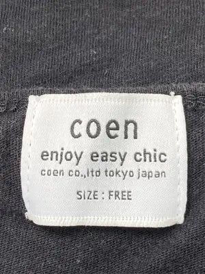 coen/コーエン/Tシャツ/カットソー/トップス/ブラック/FREE