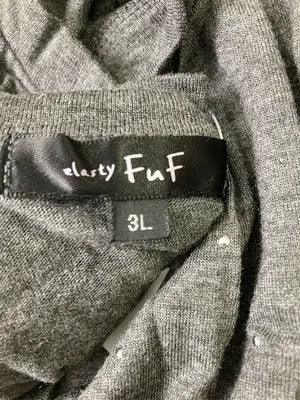 elasty FuF/Tシャツ/カットソー/トップス/グレー/3L