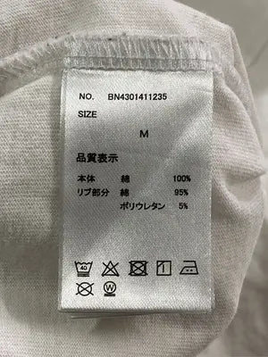 BACK NUMBER/バックナンバー/Tシャツ/カットソー/トップス/ホワイト/M
