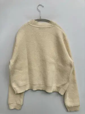 Knit Mix/カーディガン/ボレロ/トップス/アイボリー/3XL