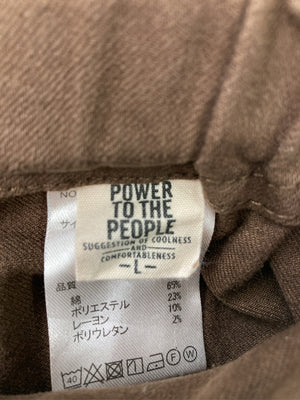POWER TO THE PEOPLE/パワートゥザピープル/スラックス/パンツ/ブラウン/L