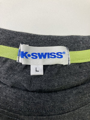 K-SWISS/ケースイス/Tシャツ/カットソー/トップス/ブラック/L
