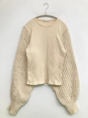 ZARA/ザラ/ニット/セーター/トップス/アイボリー/USA M