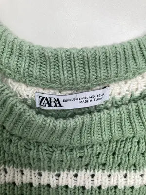 ZARA/ザラ/Tシャツ/カットソー/トップス/ライトグリーン/EUR L-XL