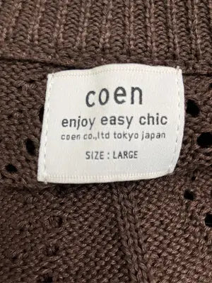 coen/コーエン/カーディガン/ボレロ/トップス/ブラウン/LARGE