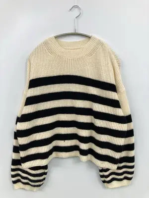 Knit Mix/ニット/セーター/トップス/ホワイト/M