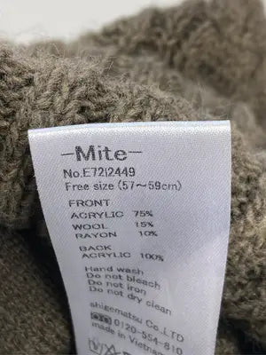 by lalian yarm/ニットキャップ/ビーニー/帽子/カーキ/FREE SIZE(57-59cm)