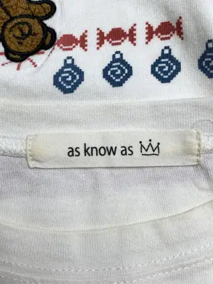 as know as/アズノゥアズ/Tシャツ/カットソー/トップス/ホワイト/*