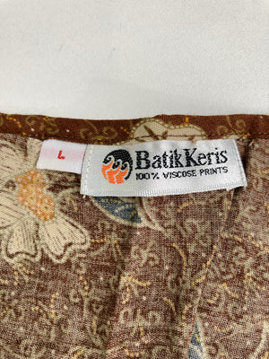 Batik Keris/ワンピース/ワンピース/ドレス/ブラウン/L
