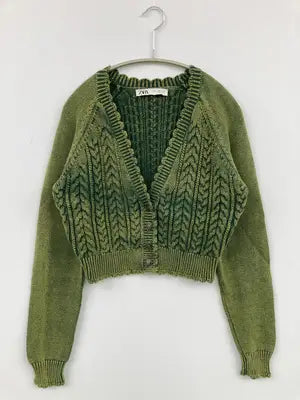 ZARA/ザラ/カーディガン/ボレロ/トップス/ライトグリーン/EUR M/USA M/MEX 28