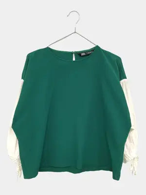 ZARA/ザラ/Tシャツ/カットソー/トップス/グリーン/USA M