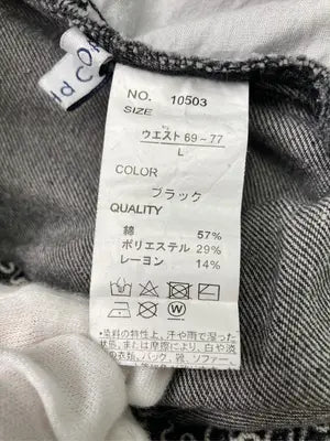 add COLOR/デニムパンツ/パンツ/ブラック/L
