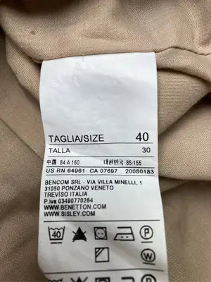 STILE BENETTON/トレンチコート/ジャケット/アウター/カーキ/40
