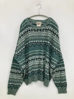 ehinook/ニット/セーター/トップス/グリーン/XL