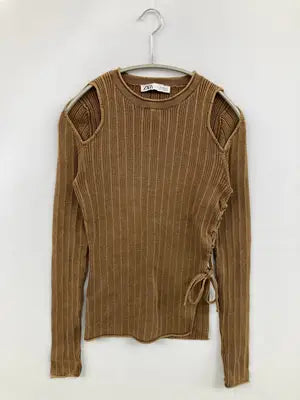 ZARA/ザラ/Tシャツ/カットソー/トップス/ブラウン