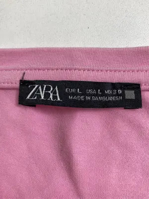 ZARA/ザラ/Tシャツ/カットソー/トップス/ピンク/USA L