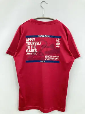 asics/アシックス/Tシャツ/カットソー/トップス/レッド/XL