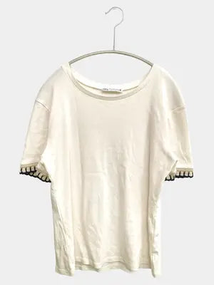 ZARA/ザラ/Tシャツ/カットソー/トップス/アイボリー/USA L
