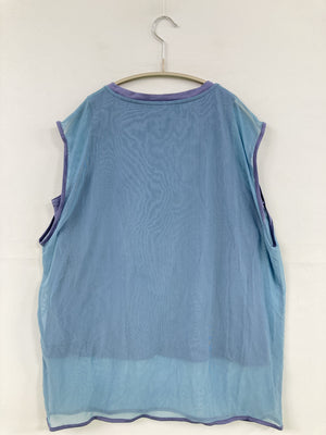 AUNT MARIE'S/アントマリーズ/ノースリーブ/トップス/ブルー/F