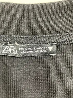 ZARA/ザラ/Tシャツ/カットソー/トップス/ブラック/USA L
