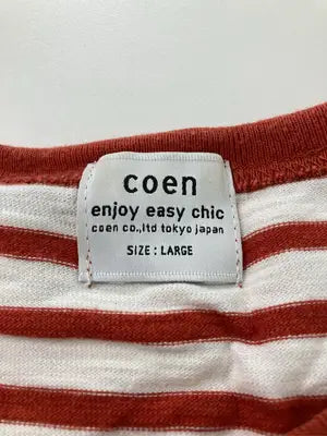 coen/コーエン/Tシャツ/カットソー/トップス/レッド/LARGE
