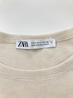 ZARA/ザラ/Tシャツ/カットソー/トップス/ベージュ/EUR S/USA S/MEX 26