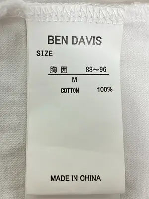 BEN DAVIS/ベンデイビス/Tシャツ/カットソー/トップス/ホワイト/MEDIUM