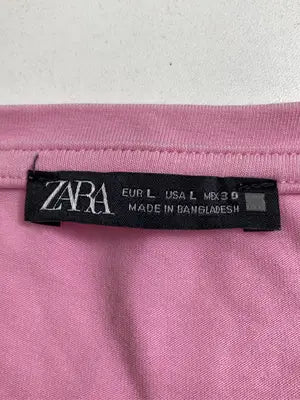 ZARA/ザラ/Tシャツ/カットソー/トップス/ピンク/USA L