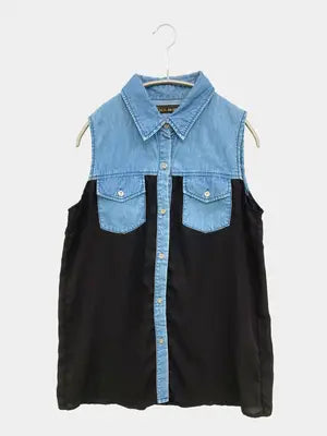 CECIL McBEE/セシルマクビー/シャツ/ブラウス/トップス/ブルー/M