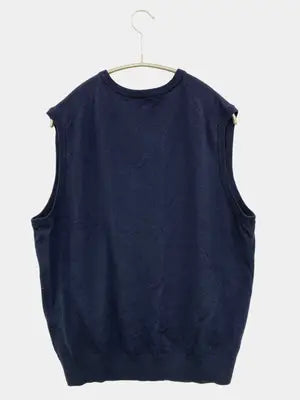 Merino wool/ベスト/トップス/ネイビー/3L