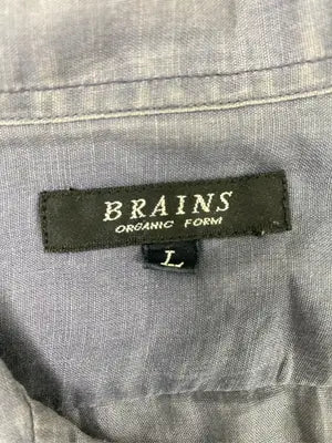 BRAINS/シャツ/ブラウス/トップス/ネイビー/L