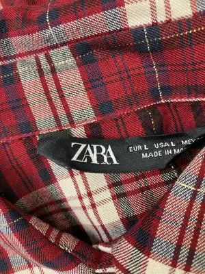 ZARA/ザラ/シャツ/ブラウス/トップス/レッド/USA L