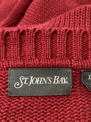 ST JOHN'S BAY/セントジョンズベイ/ニット/セーター/トップス/レッド/X-LARGE TALL
