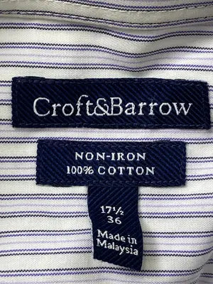 croft&barrow/クラフトアンドバロー/ビジネスシャツ/トップス/ホワイト/17 1/2 36
